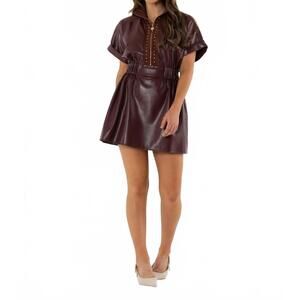 NEW EMILY MCCARTHY pullover mini dress in bitter chocolate pinot